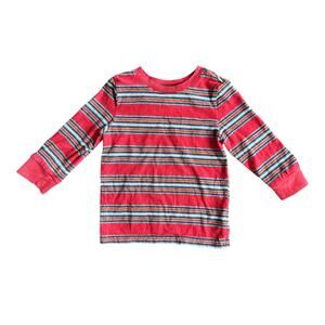 18M Toddler Red Striped Long-Sleeve Tee Shirt Top